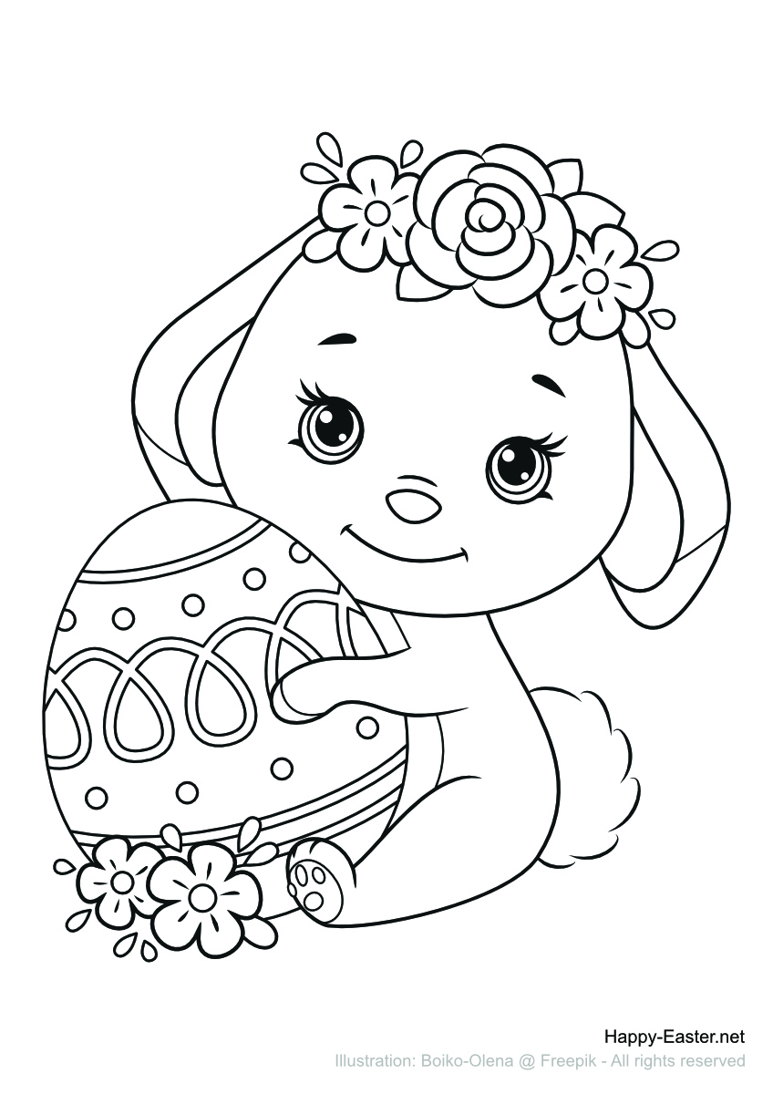 Free Printable Coloring Page | Paschal Lamb Wearing A Crown Of Flowers intended for Free Printable Easter Lamb Coloring Pages