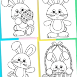 Free Printable Easter Bunny Coloring Pages Pertaining To Easter Bunny Coloring Page Printable Free
