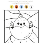 Free Printable Easter Chick Colornumber Within Free Printable Easter Color By Number Pages For Adults
