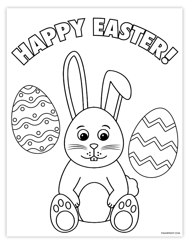 Free Printable Easter Coloring Page - Pjs And Paint within Easy Free Printable Easter Coloring Pages