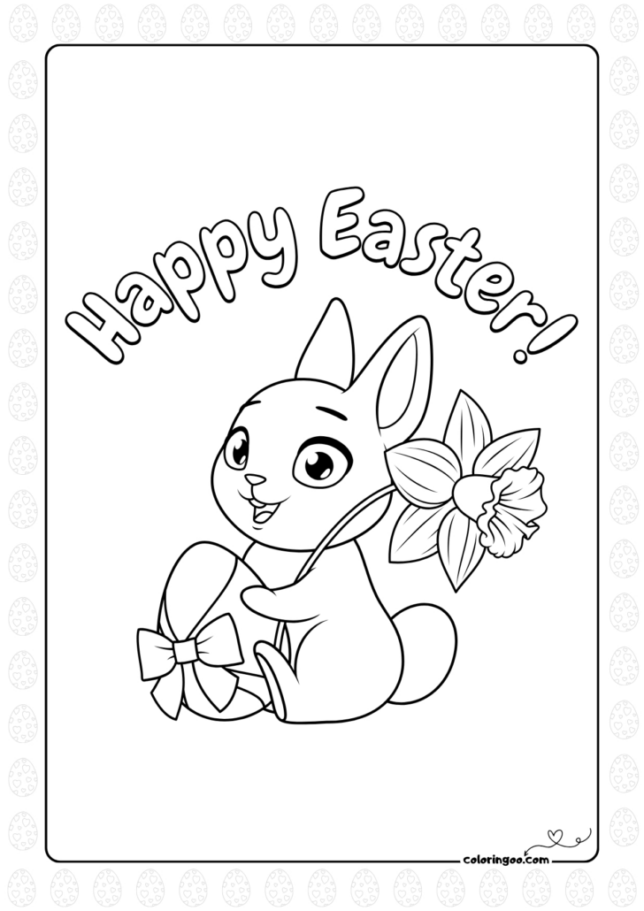 Happy Easter Coloring Page Printable