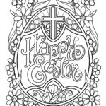 Happy Easter Egg Coloring Page In Two Sizes 8.5X11 And 5X7 For With Free Printable Jesus Easter Coloring Pages For Kids 5x7