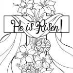 He Is Risen! 2 Easter Coloring Pages For Children   Etsy Canada Throughout Printable Adult Christian Easter Coloring Pages