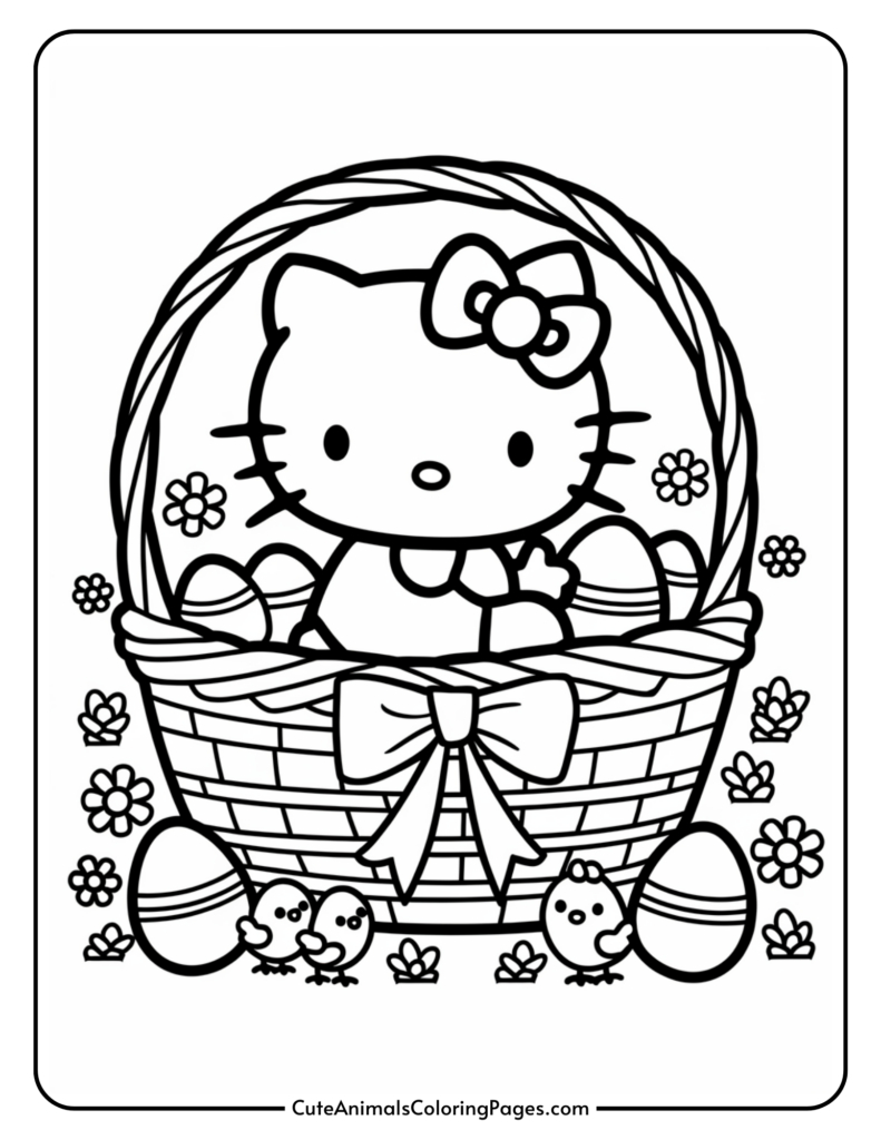 Hello Kitty Easter Coloring Pages (15 Free Printable Pdf Pages throughout Hello Kitty Easter Coloring Pages Printable