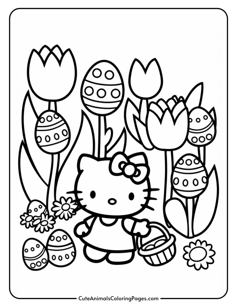 Hello Kitty Easter Coloring Pages (15 Free Printable Pdf Pages with regard to Printable Hello Kitty Easter Coloring Pages