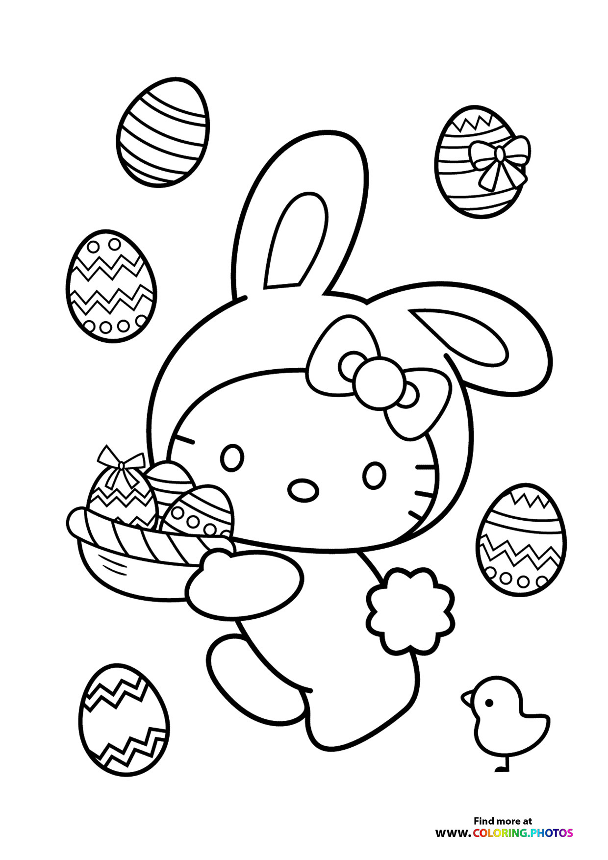 Hello Kitty Easter - Coloring Pages For Kids throughout Hello Kitty Easter Printable Coloring Pages