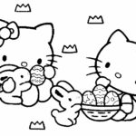 Hello Kitty With Easter Egg Coloring Page Inside Hello Kitty Easter Coloring Pages Printable