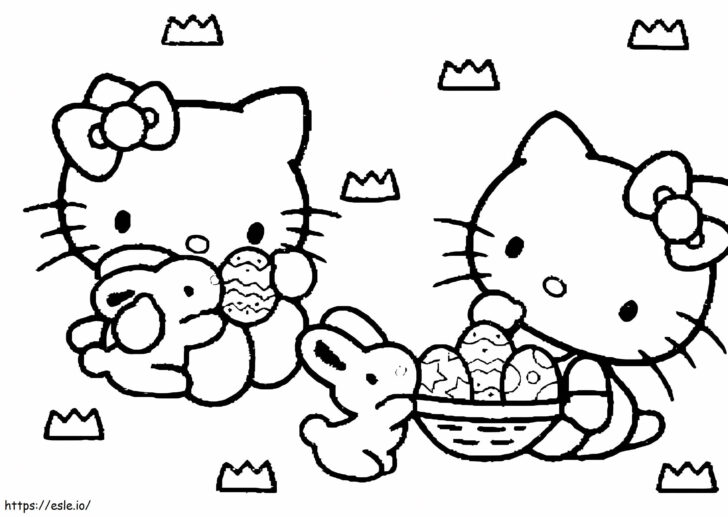 Hello Kitty Easter Coloring Pages Printable
