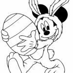 Mickey Mouse With Big Easter Egg Coloring Page Within Mickey Mouse Easter Coloring Pages Printable