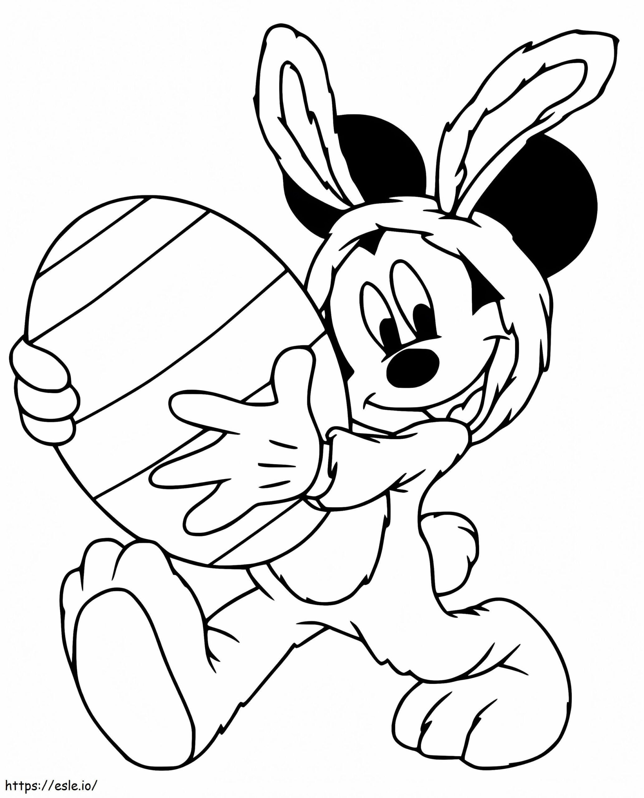 Mickey Mouse With Big Easter Egg Coloring Page within Mickey Mouse Easter Coloring Pages Printable