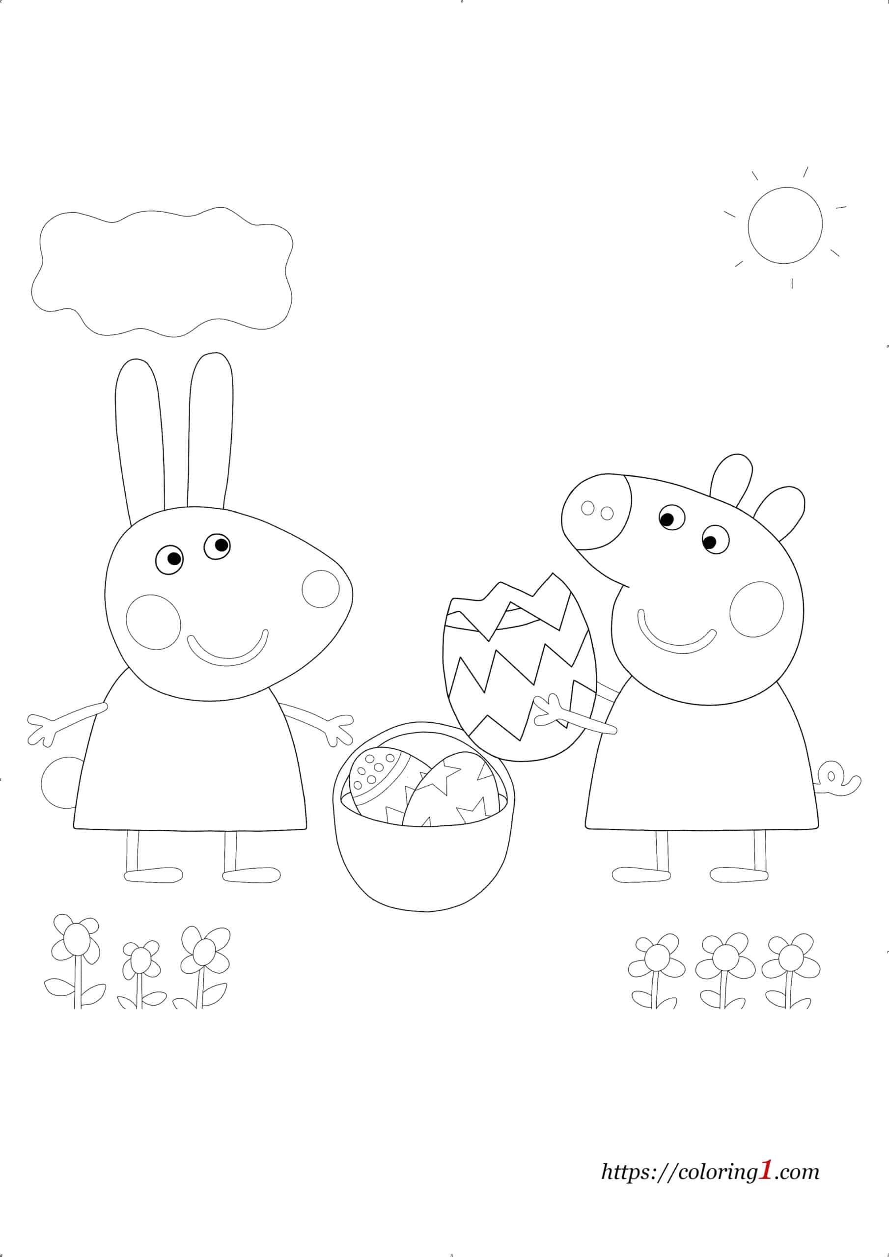 Peppa Pig Easter Egg Coloring Pages - 2 Free Coloring Sheets (2021) within Printable Peppa Pig Easter Coloring Pages