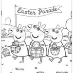 Peppa Pig Easter Parade With Decorated Eggs Coloring Page (Free With Printable Peppa Pig Easter Coloring Pages