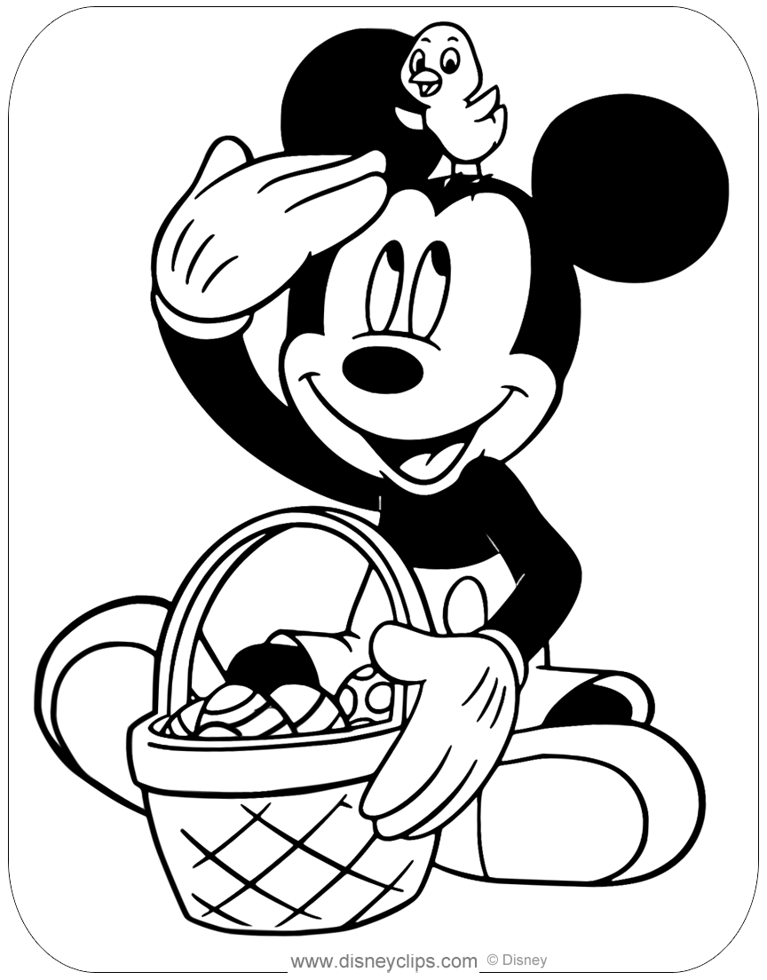 Printable Disney Easter Coloring Pages | Disneyclips with Mickey Mouse Easter Coloring Pages Printable