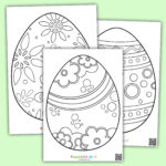 Printable Easter Egg Template And Colouring Page Pdf Intended For Easter Eggs Printable Coloring Pages Free