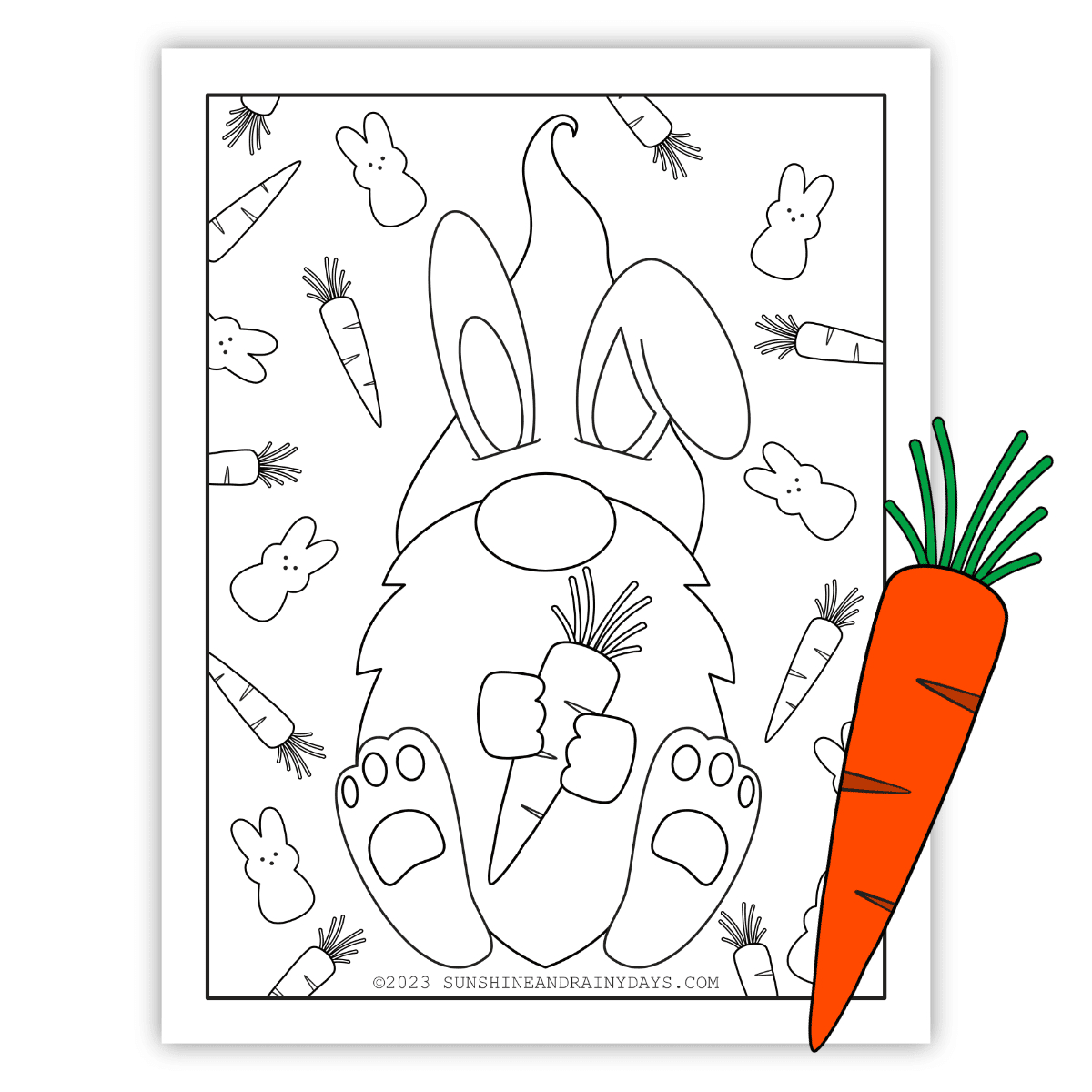 Printable Easter Gnome Coloring Pages - Sunshine And Rainy Days with Free Printable Easter Gnome Coloring Pages