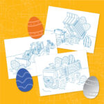 Printable Easter Truck Coloring Pages | Drivenbattat In Printable Easter Coloring Pages Construction