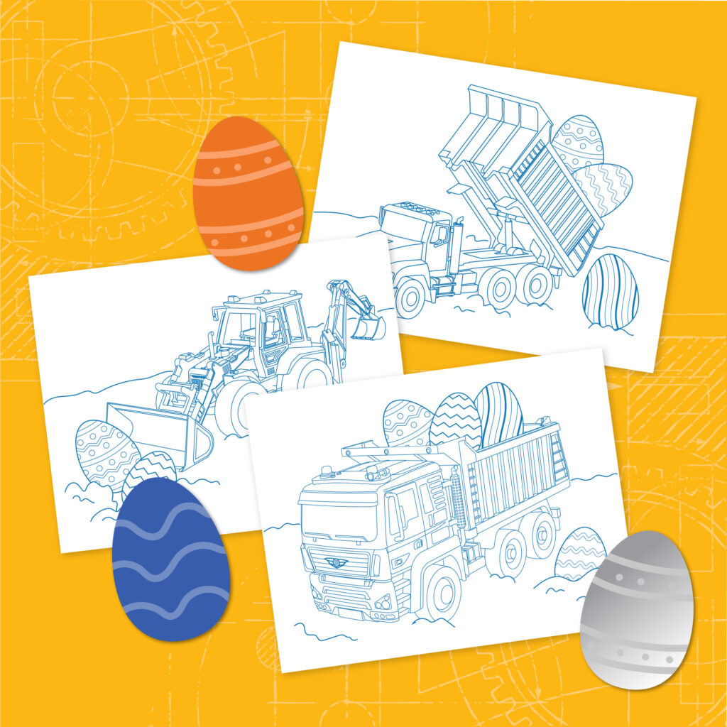 Printable Easter Truck Coloring Pages | Drivenbattat in Printable Easter Coloring Pages Construction