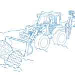 Printable Easter Truck Coloring Pages | Drivenbattat Inside Printable Coloring Page Digger With Easter Eggs