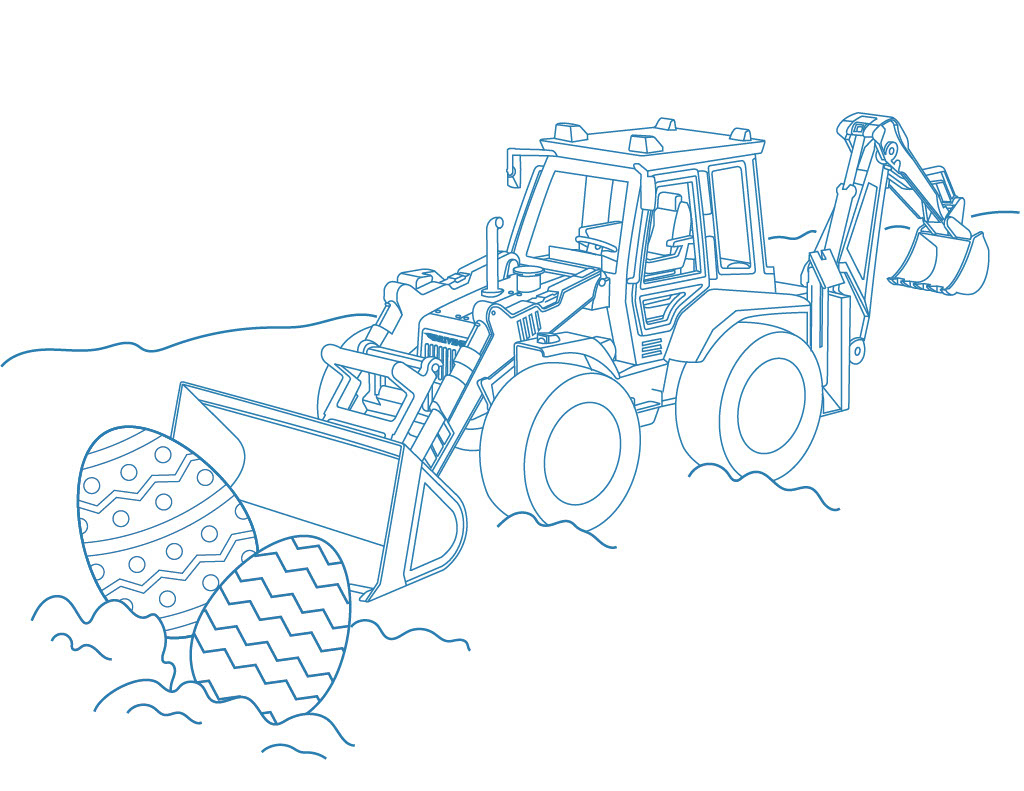Printable Easter Truck Coloring Pages | Drivenbattat inside Printable Coloring Page Digger with Easter Eggs
