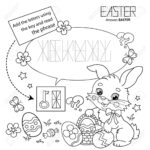 Puzzle Game For Kids. Coloring Page Outline Of Cartoon Cute Easter Pertaining To Easter Puzzle Coloring Pages Printable
