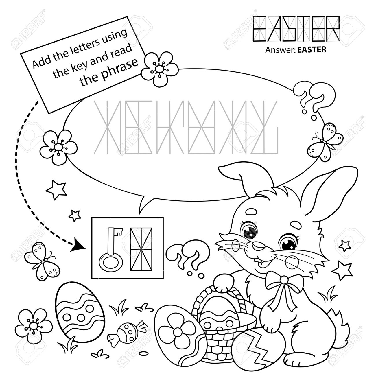 Puzzle Game For Kids. Coloring Page Outline Of Cartoon Cute Easter pertaining to Easter Puzzle Coloring Pages Printable
