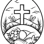 Religious Cross Easter Coloring Page   Mindset Flow With Easter Coloring Pages Printable Christian
