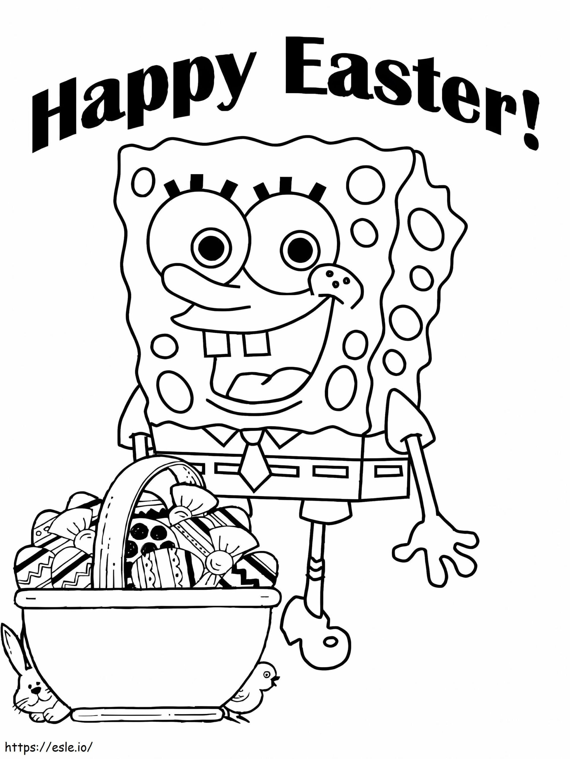 Spongebob And Easter Eggs Coloring Page regarding Printable Spongebob Easter Coloring Pages