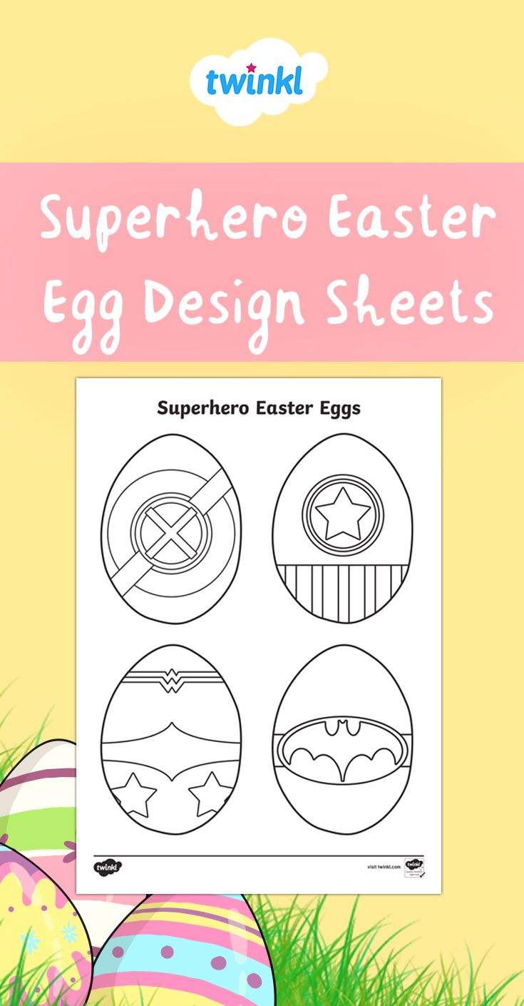 Superhero Easter Eggs: Colouring Sheet | Twinkl throughout Printable Superhero Easter Coloring Pages